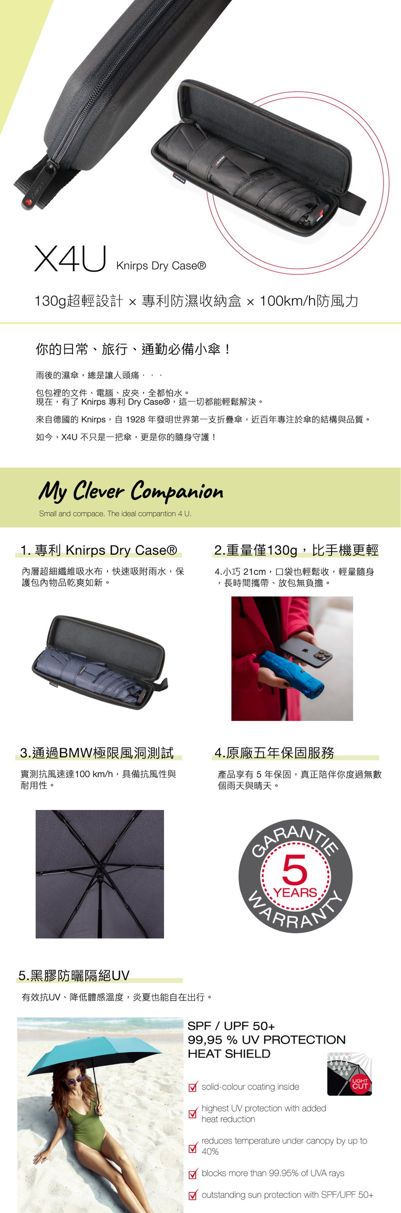 (複製)Knirps®德國紅點傘|US.050 極致扁型設計摺疊傘-KOLIBRI