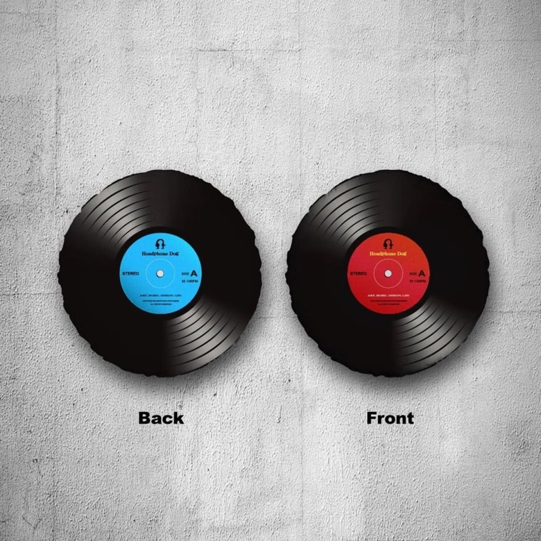 耳機狗｜黑膠唱片抱枕/靠背/L
