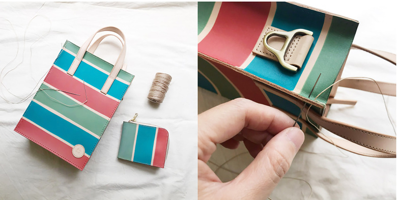 (複製)如是著物|植鞣革矮長方形的包|茄芷袋傳統三色 無背帶